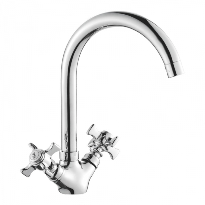 Смеситель для кухни Haiba HB4624 двухрукояточный, хром