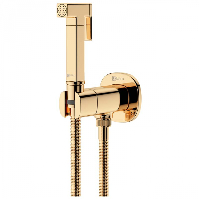 Смеситель для гигиенического душа LeMark SOLO LM7172G порционно-нажимной, встраиваемый в стену, золото
