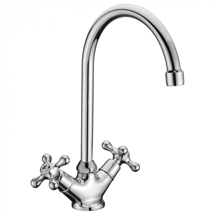 Смеситель для кухни LeMark STANDARD LM2105C двухрукояточный, с поворотным изливом, хром