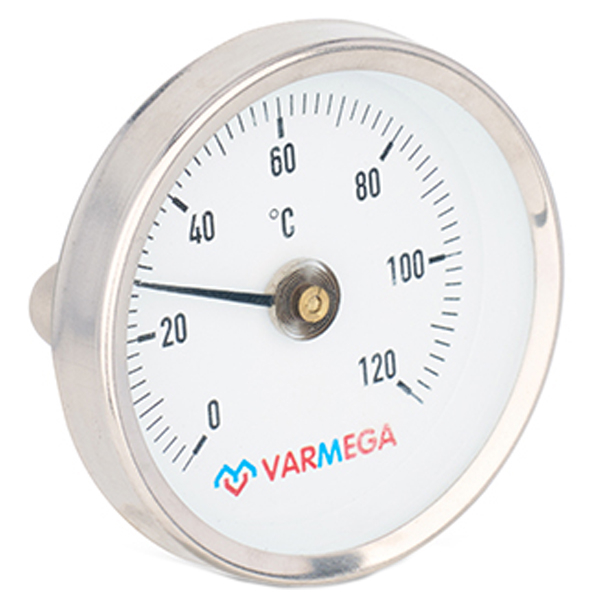 Термометр биметаллический накладной Varmega 80 мм (0...+120 °C)