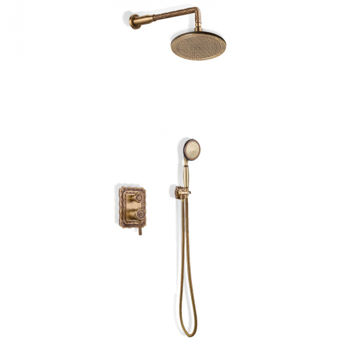Душевая система Bronze De Luxe WINDSOR 10138R с однорукояточным встраиваемым смесителем для ванны/душа, бронза