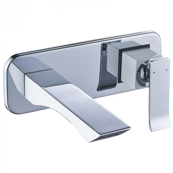 Смеситель для раковины LeMark CONTEST LM5826CW однорукояточный, настенный, хром/белый