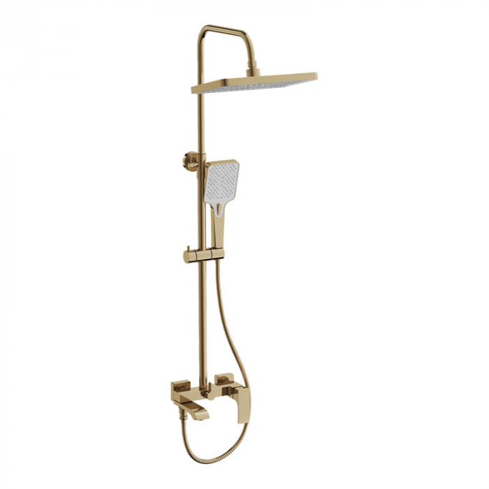 Душевая система BELZ B24507-5 с однорукояточным смесителем для ванны/душа, золото