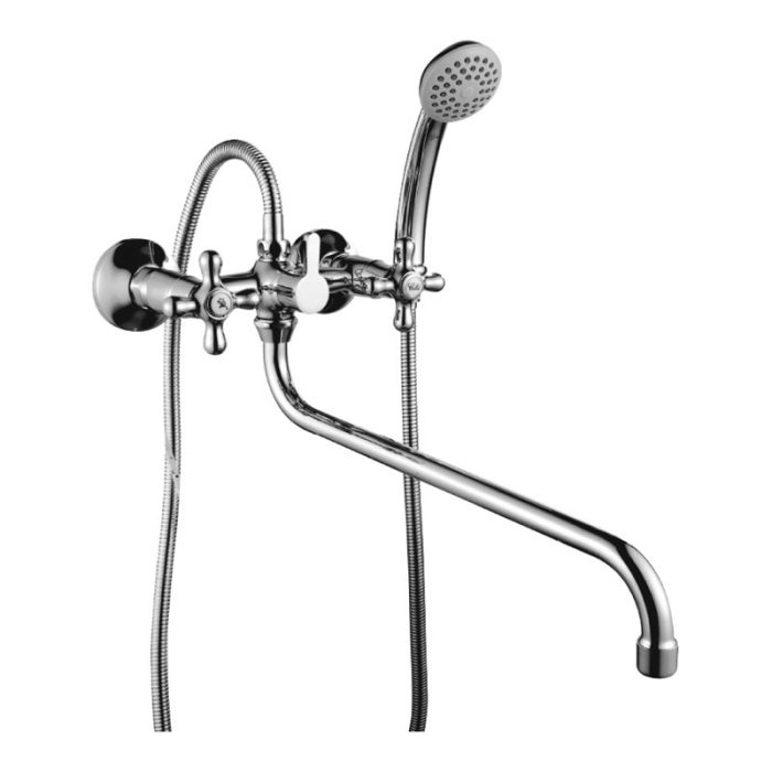 Смеситель для ванны Rossinka H02-84R двухрукояточный