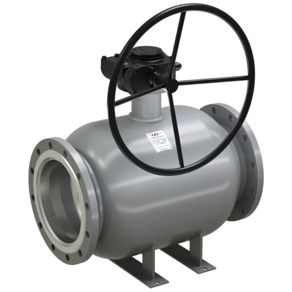 Кран шаровой LD КШ.Ц.Ф.Р.350.025.П/П.02 DN350 PN25 ф-ф, сталь, с редуктором