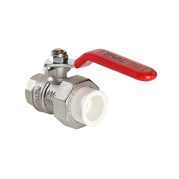 Кран шаровой латунный с переходом на полипропилен 20 х 1/2" Valtec VTp.742.0