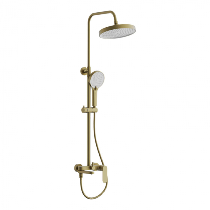 Душевая система BELZ B24713-5 с однорукояточным смесителем для ванны/душа, золото