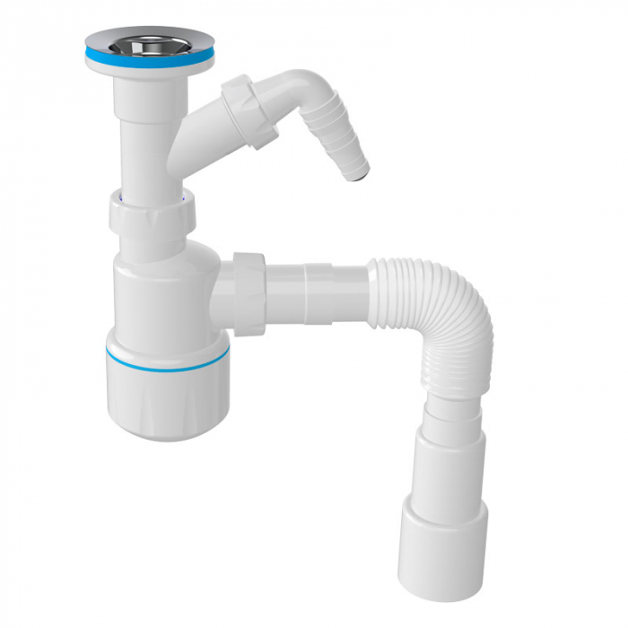 Сифон для раковины Aquanova 1056 1.1/2"×32 с отв. с/м, с г.т. 32×40/50