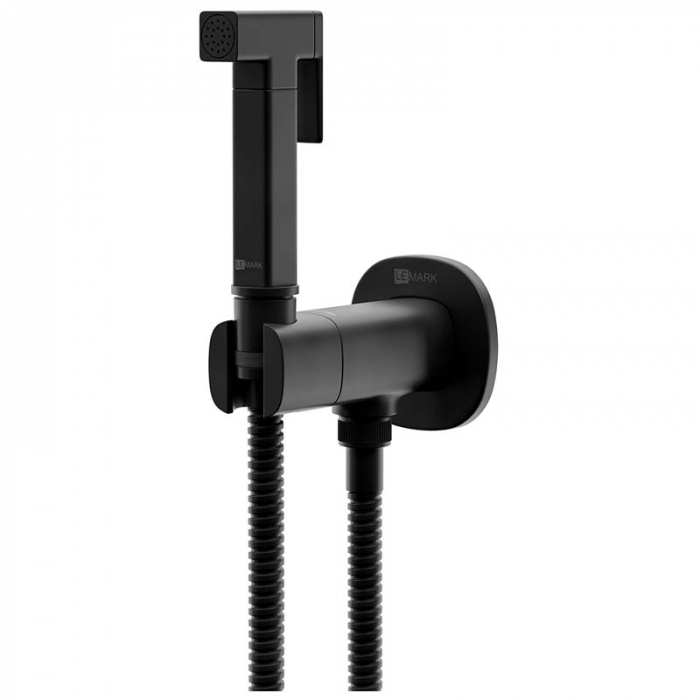 Смеситель для гигиенического душа LeMark SOLO LM7172BL порционно-нажимной, встраиваемый в стену, черный