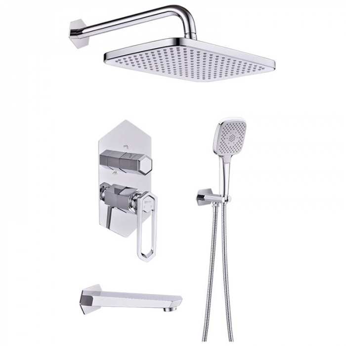 Смеситель для ванны LeMark PRIZMA LM3922C однорукояточный, встраиваемый в стену, хром