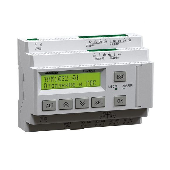 Регулятор ТРМ1032-230.230.01 для отопления и ГВС с транзисторными ключами