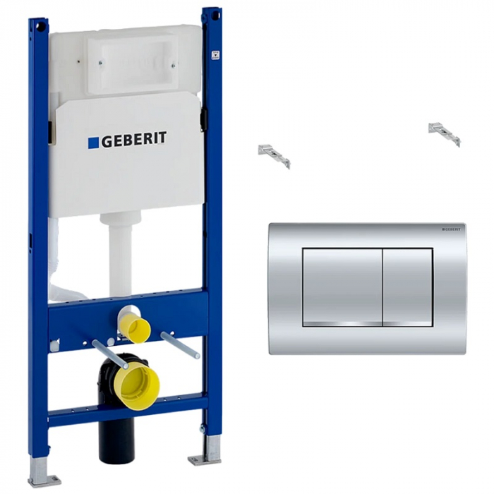 Инсталляция для унитаза Geberit Duofix 112 см, со смывным бачком Delta 12 см, смывная клавиша Delta30, хром (458.163.21.1)