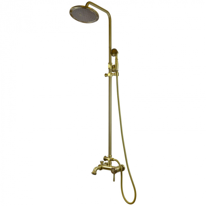 Душевая система Bronze De Luxe WINDSOR 10124R с однорукояточным смесителем для ванны/душа, бронза