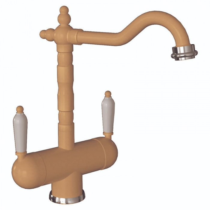 Смеситель для кухни Flortek АРИЯ FL однорукояточный, с подключением к фильтру, капучино