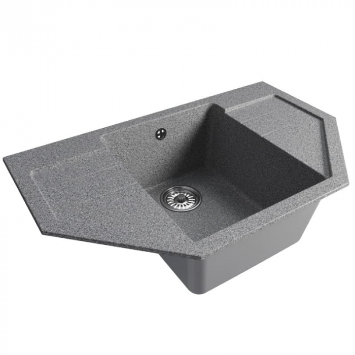 Мойка кухонная композитная MixLine ML-GM24 темно-серая