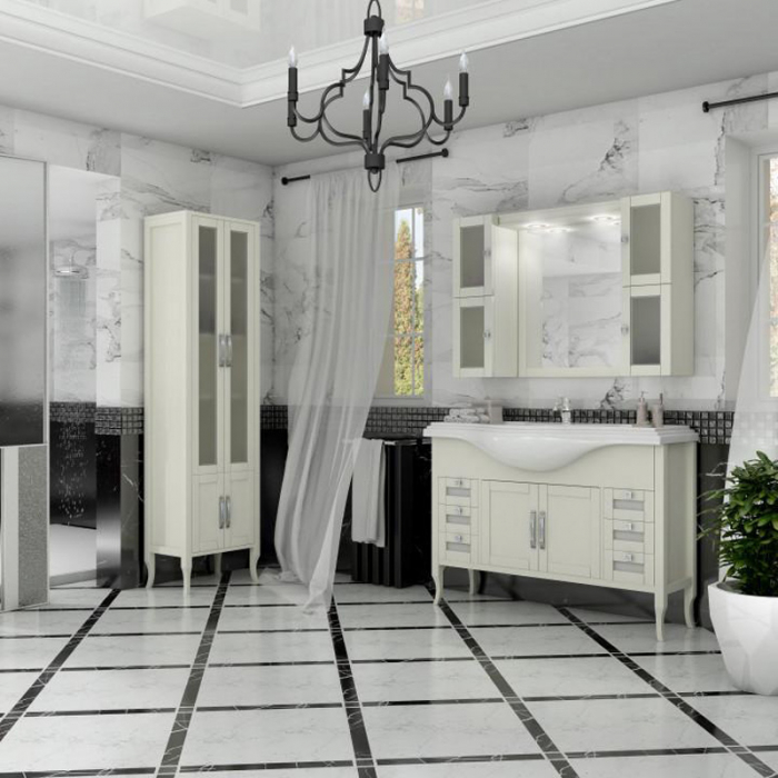 Комплект мебели для ванной комнаты Opadiris МИРАЖ 120, слоновая кость
