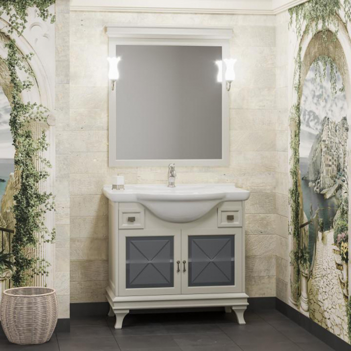 Комплект мебели для ванной комнаты Opadiris БОРДЖИ 85, слоновая кость