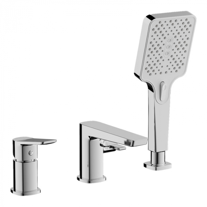 Смеситель для ванны BELZ B66715 однорукояточный, встраиваемый набортный, хром