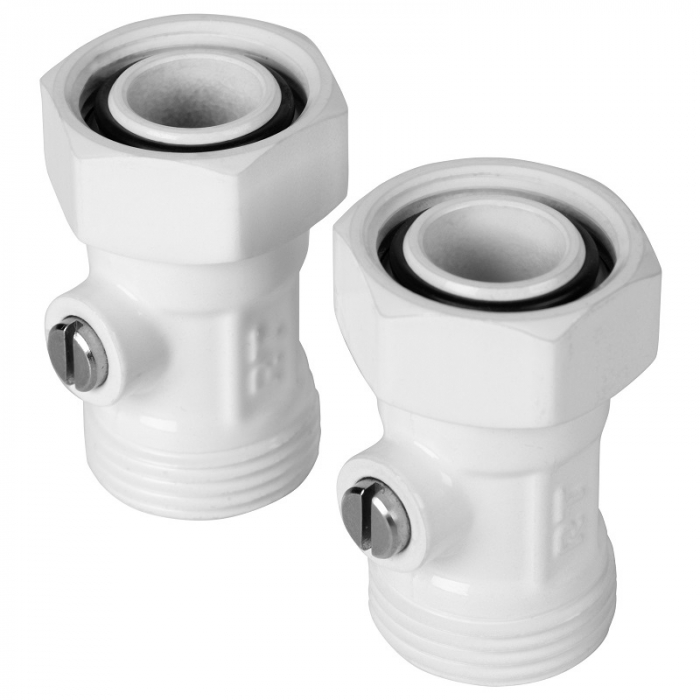 Набор нижнего подключения радиатора прямой раздельный Royal Thermo 3/4"х3/4" EK белый