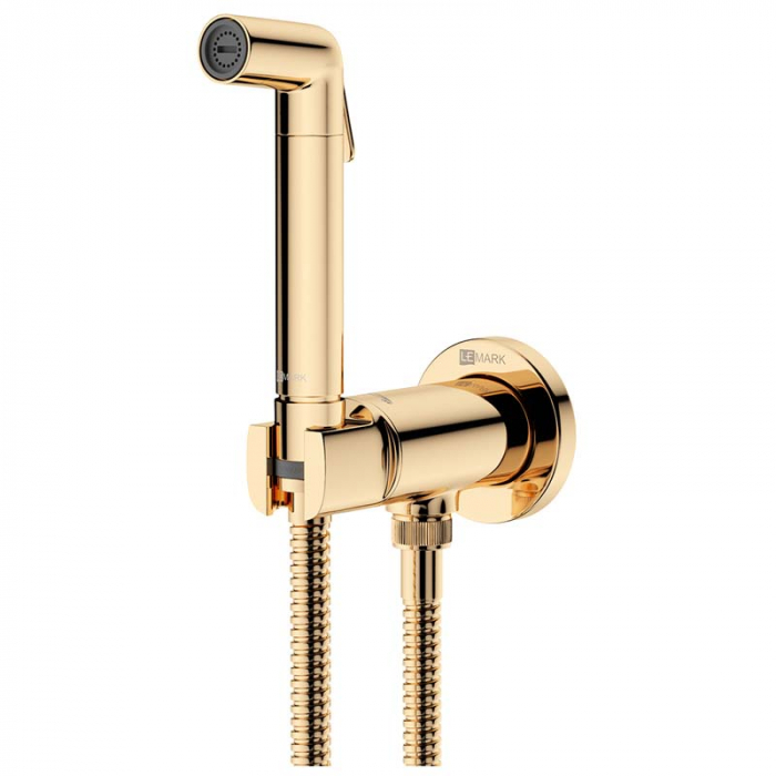 Смеситель для гигиенического душа LeMark SOLO LM7171G порционно-нажимной, встраиваемый в стену, золото