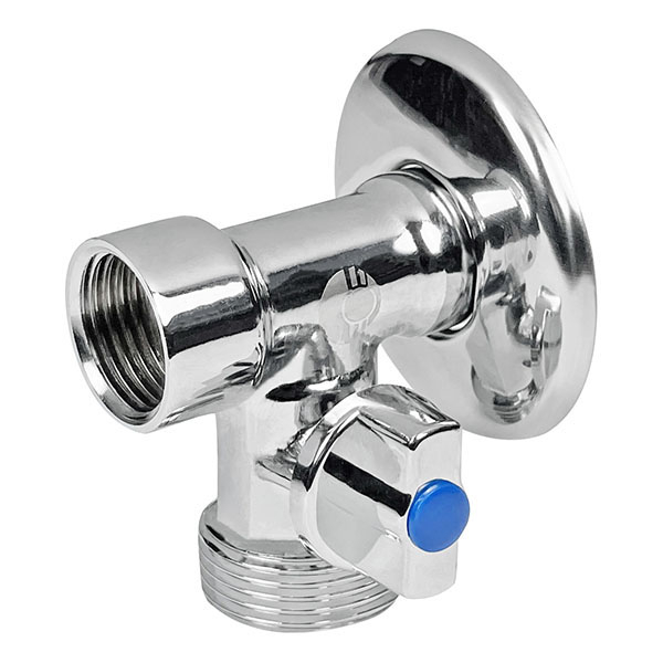 Кран шаровой проходной для сантехнических приборов Valfex VF.256 1/2"×3/4×1/2" в-н-н, правый