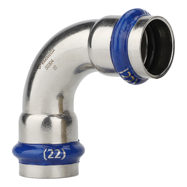 Угольник 90° двухраструбный 15 Varmega Inox Press