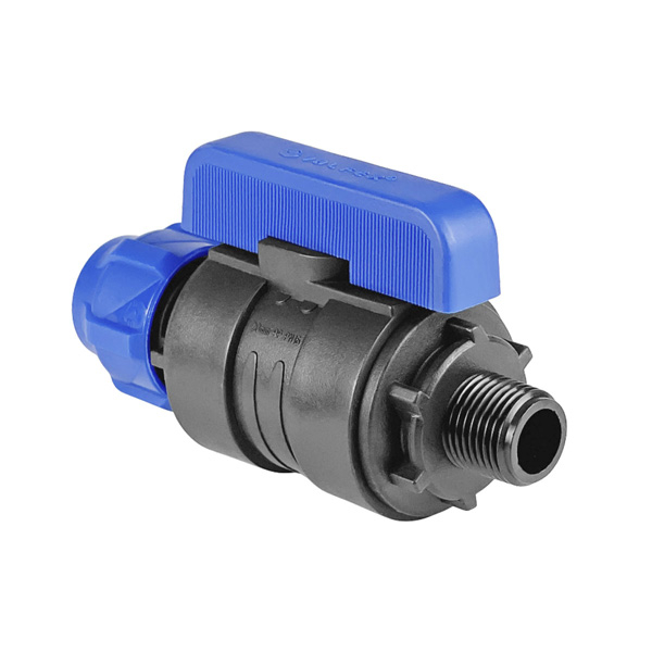 Кран шаровой компрессионный ПЭ-НР 20-1/2" Valfex