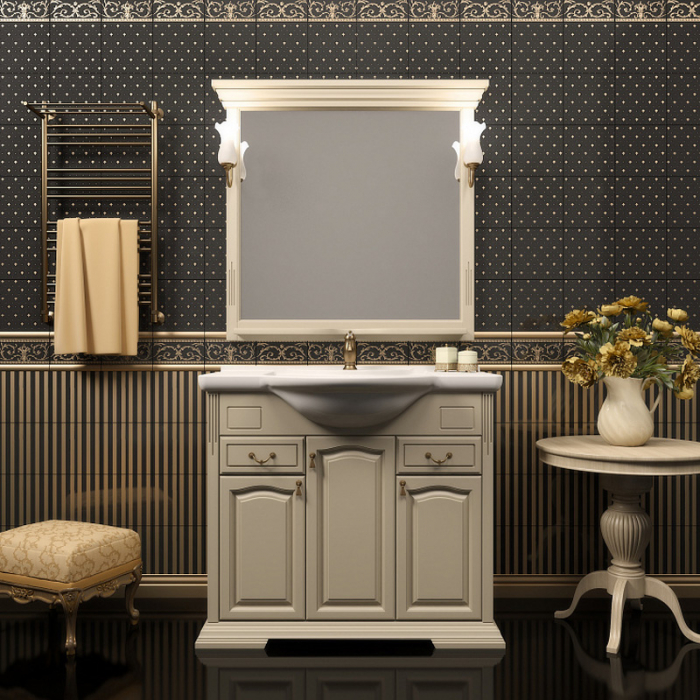 Комплект мебели для ванной комнаты Opadiris РИСПЕКТО 95, слоновая кость