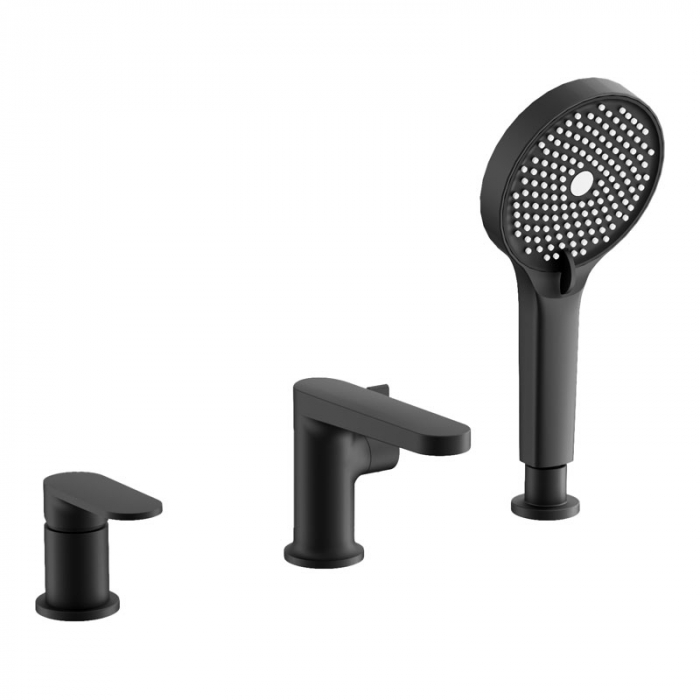 Смеситель для ванны BELZ B66713-7 однорукояточный, встраиваемый набортный, черный