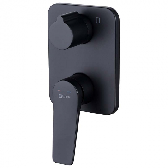 Смеситель для ванны LeMark BRONX LM3727BL однорукояточный, встраиваемый в стену, черный