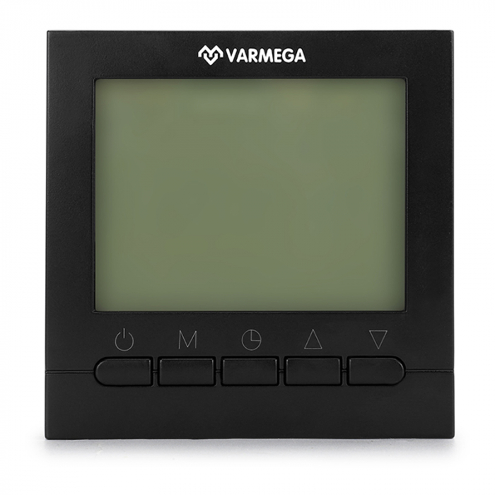 Термостат комнатный электронный проводной, программируемый Varmega VM19222 230 В, черный