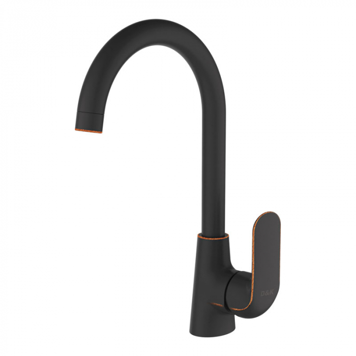 Смеситель для кухни D&amp;K Venice.Gondola однорукояточный, черный DA1022418