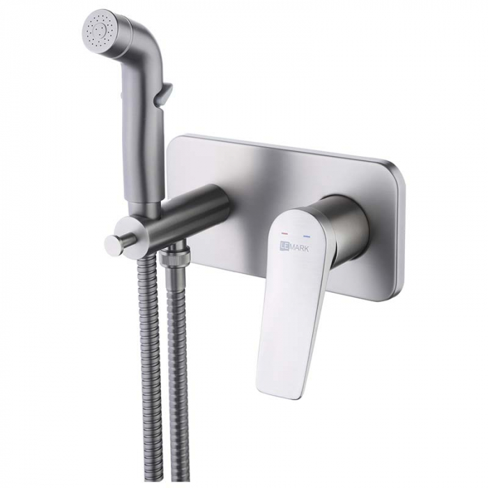 Смеситель для гигиенического душа LeMark BRONX LM3720GM однорукояточный, встраиваемый в стену, графит