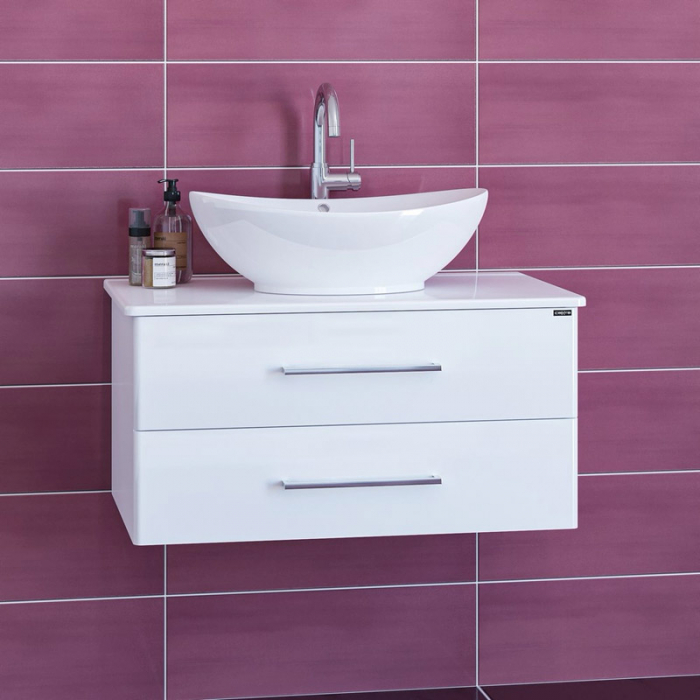 Тумба для раковины Санта Вегас-80 2 ящика со столешницей, подвесная (ум. Гамма-56) 226015л