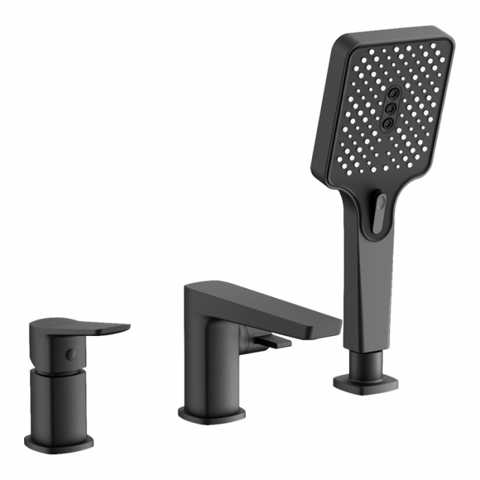 Смеситель для ванны BELZ B66715-7 однорукояточный, встраиваемый набортный, черный