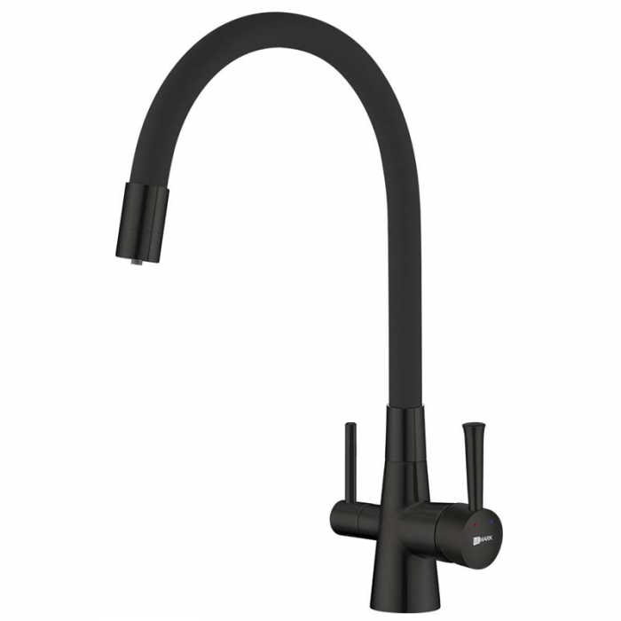 Смеситель для кухни LeMark COMFORT LM3075BL однорукояточный, с переключателем на фильтр, черный