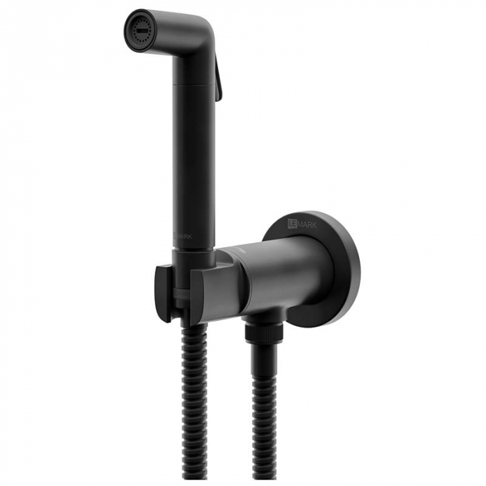 Смеситель для гигиенического душа LeMark SOLO LM7171BL порционно-нажимной, встраиваемый в стену, черный