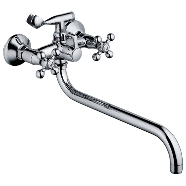 Смеситель для ванны Cron CN2619-2 двухрукояточный, длинный излив, хром