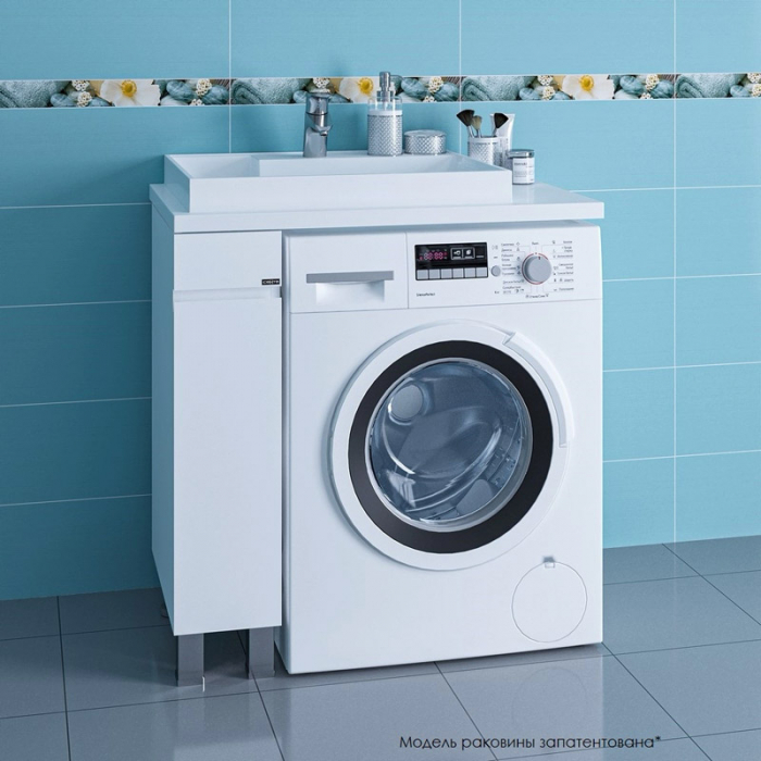 Тумба для раковины Санта Марс-19 1 дверь, напольная (ум. Юпитер-80×50 литьевой мрамор) 900127