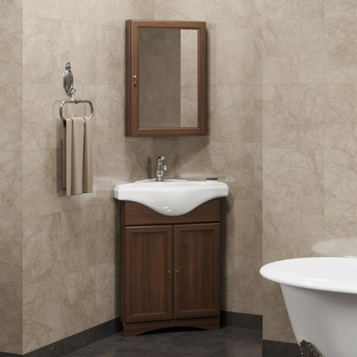 Комплект мебели для ванной комнаты Opadiris КЛИО 45, угловой правый, орех антикварный