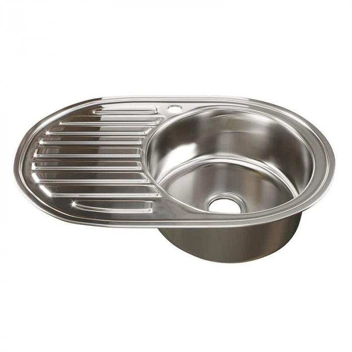 Мойка кухонная врезная MixLine 770x500/180-0,8 R нержавеющая сталь