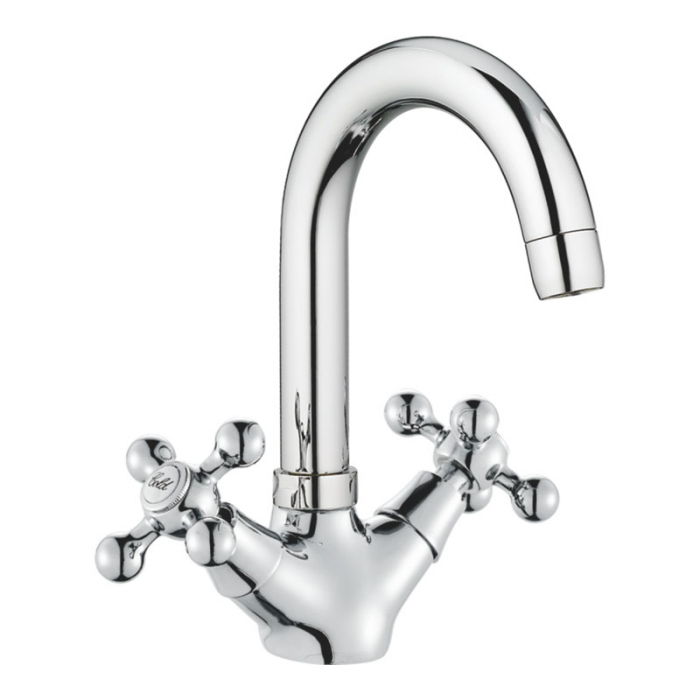 Смеситель для раковины Haiba HB1219 двухрукояточный, хром