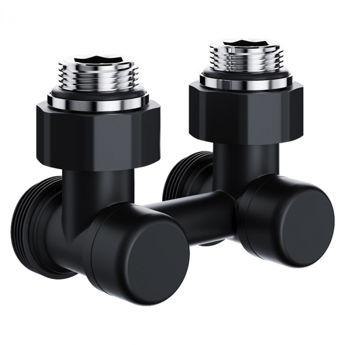 Узел нижнего подключения радиатора угловой Royal Thermo Design 3/4"×3/4"EK черный