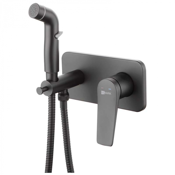 Смеситель для гигиенического душа LeMark BRONX LM3720BL однорукояточный, встраиваемый в стену, черный