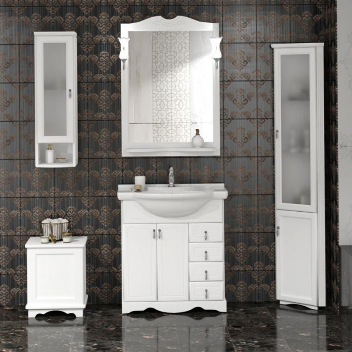 Комплект мебели для ванной комнаты Opadiris КЛИО 70, белый матовый