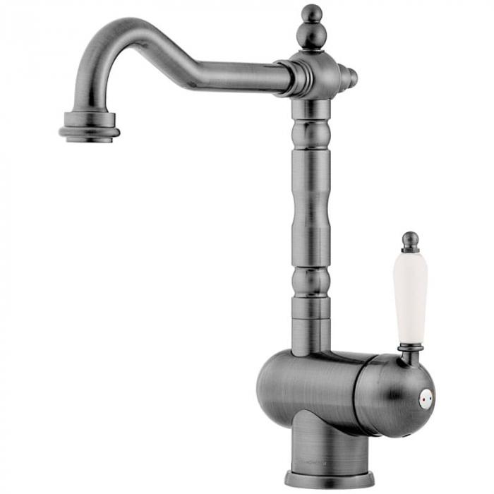 Смеситель для кухни Omoikiri KYOTO-SI однорукояточный, античное серебро