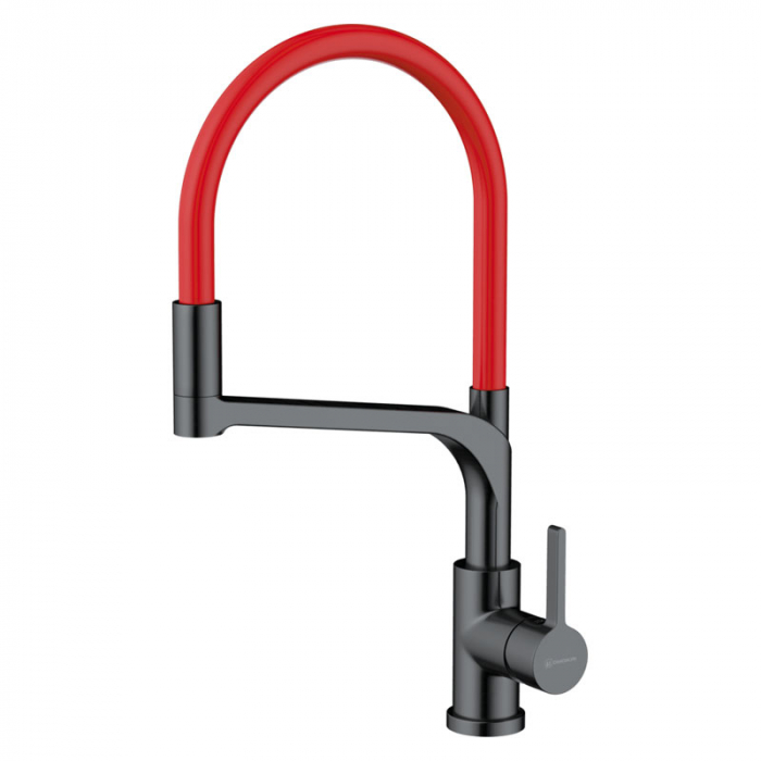 Смеситель для кухни Omoikiri SINTO 2 Plus-GM-R латунь/вороненая сталь/красный