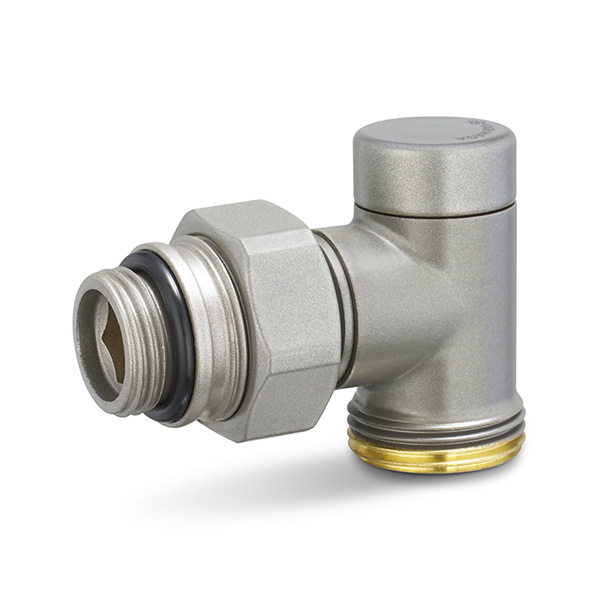 Узел нижнего подключения радиатора угловой одинарный Varmega VMDV22 1/2"×3/4"EK серый