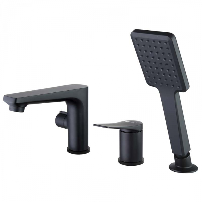 Смеситель для ванны LeMark BRONX LM3745BL однорукояточный, на борт ванны, черный