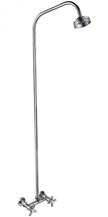 Смеситель для душа ПСМ-110-К/89 двухрукояточный, с душевой сеткой на стационарной трубке